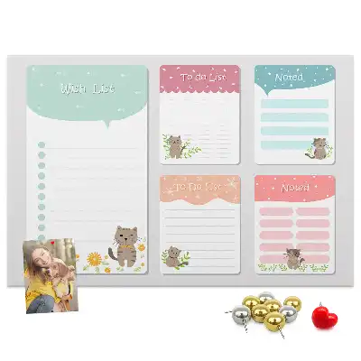 Printed Cork Memo Board Wishlist