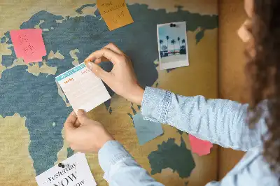Cork memo board with an old world map design