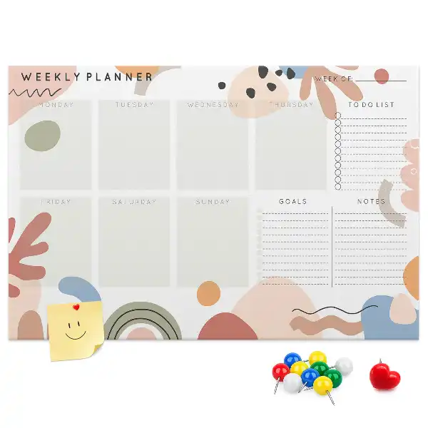 Printed Cork Board Full week planner