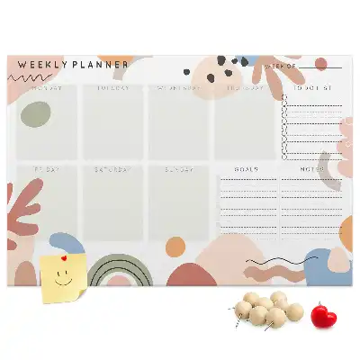 Printed Cork Board Full week planner