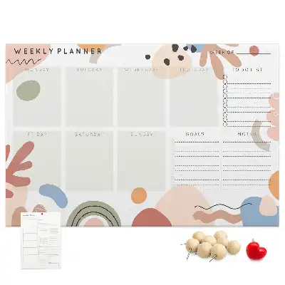 Printed Cork Board Full week planner