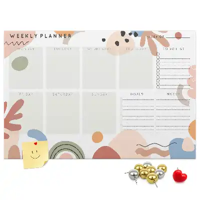Printed Cork Board Full week planner