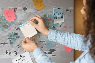 Printed Cartoon Map Cork Memo Board