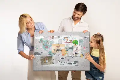 Printed Cartoon Map Cork Memo Board