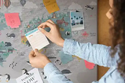 Printed Cartoon Map Cork Memo Board