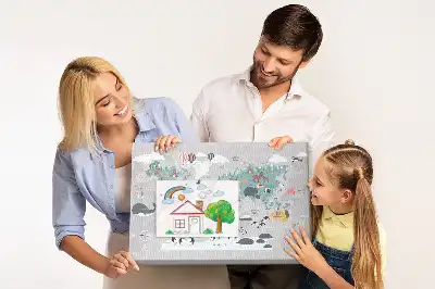 Printed Cartoon Map Cork Memo Board