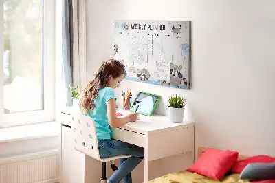 Weekly Planner Cork Memo Board for Kids