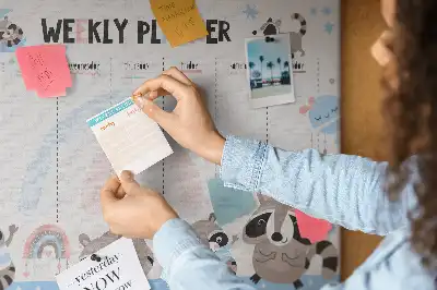 Weekly Planner Cork Memo Board for Kids