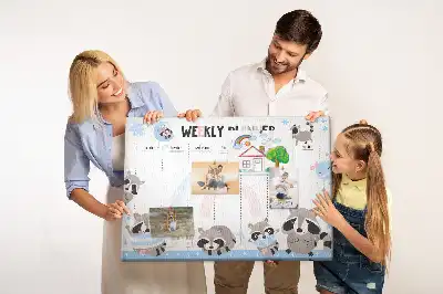 Weekly Planner Cork Memo Board for Kids