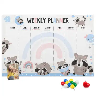 Weekly Planner Cork Memo Board for Kids