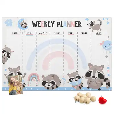 Weekly Planner Cork Memo Board for Kids