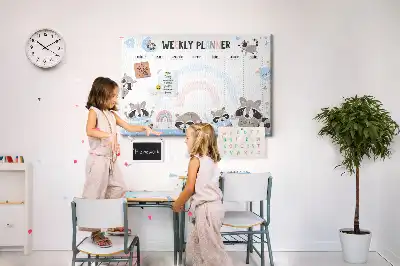 Weekly Planner Cork Memo Board for Kids
