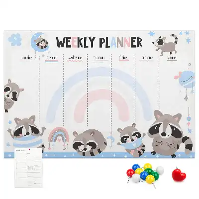 Weekly Planner Cork Memo Board for Kids