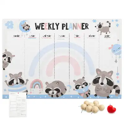 Weekly Planner Cork Memo Board for Kids