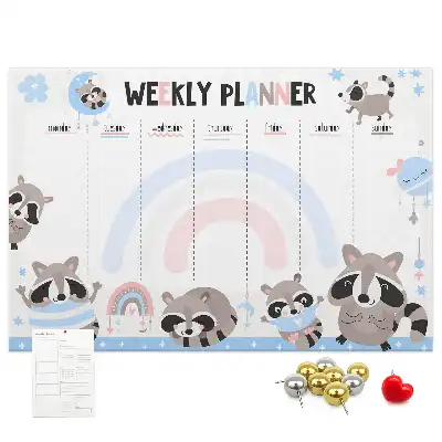 Weekly Planner Cork Memo Board for Kids