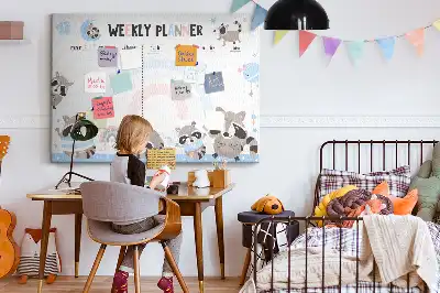 Weekly Planner Cork Memo Board for Kids