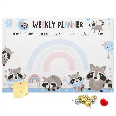 Weekly Planner Cork Memo Board for Kids
