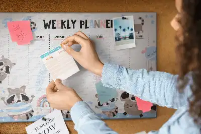 Weekly Planner Cork Memo Board for Kids