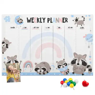 Weekly Planner Cork Memo Board for Kids