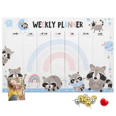 Weekly Planner Cork Memo Board for Kids