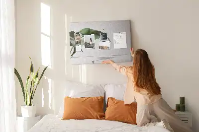 Printed Cork Board with Abstract Leaves Design