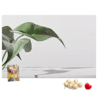 Printed Cork Board with Abstract Leaves Design