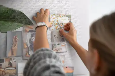 Printed Cork Board with Abstract Leaves Design