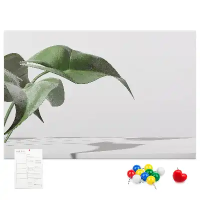 Printed Cork Board with Abstract Leaves Design