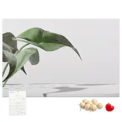 Printed Cork Board with Abstract Leaves Design