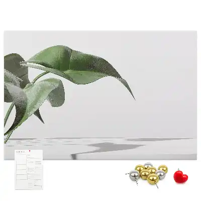 Printed Cork Board with Abstract Leaves Design