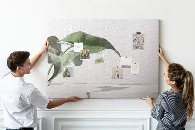 Printed Cork Board with Abstract Leaves Design