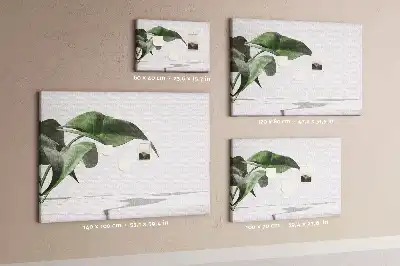 Printed Cork Board with Abstract Leaves Design