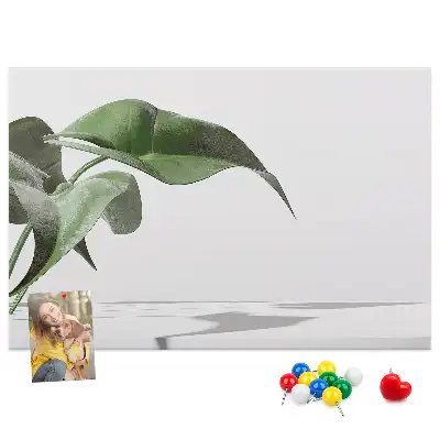 Printed Cork Board with Abstract Leaves Design