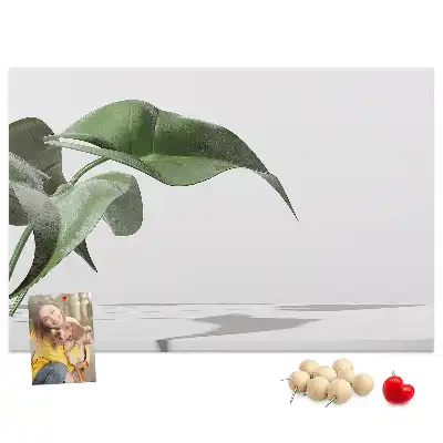 Printed Cork Board with Abstract Leaves Design