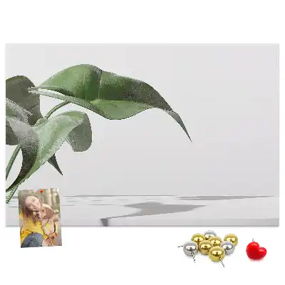 Printed Cork Board with Abstract Leaves Design