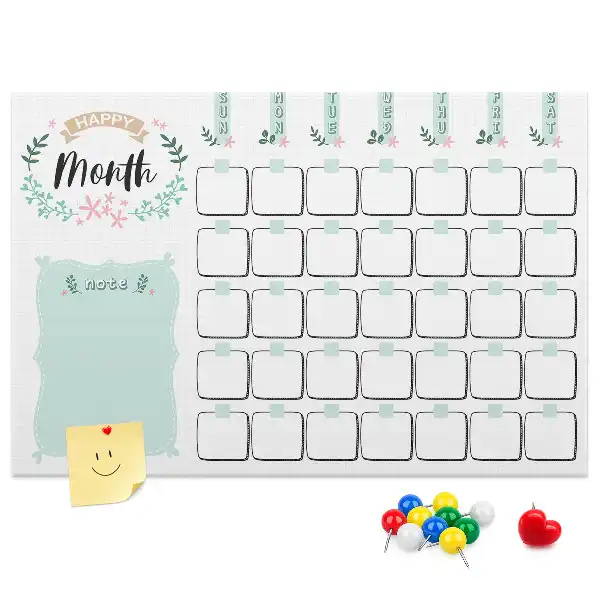 Printed Cork Monthly Planner Memo Board