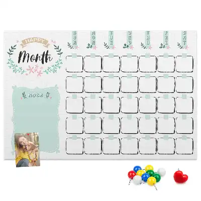 Printed Cork Monthly Planner Memo Board