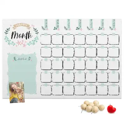 Printed Cork Monthly Planner Memo Board