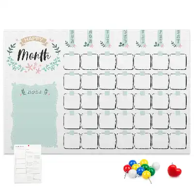 Printed Cork Monthly Planner Memo Board