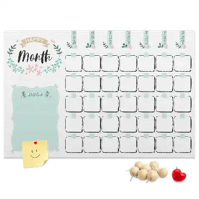 Printed Cork Monthly Planner Memo Board