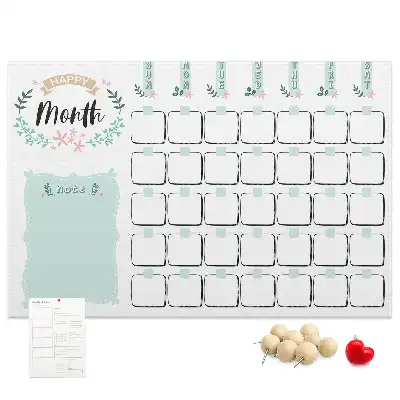 Printed Cork Monthly Planner Memo Board