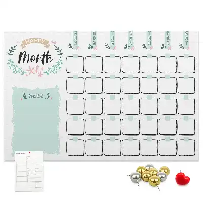 Printed Cork Monthly Planner Memo Board