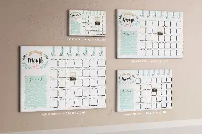 Printed Cork Monthly Planner Memo Board