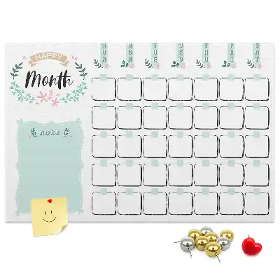 Printed Cork Monthly Planner Memo Board