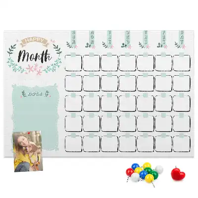 Printed Cork Monthly Planner Memo Board