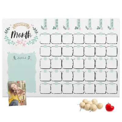 Printed Cork Monthly Planner Memo Board