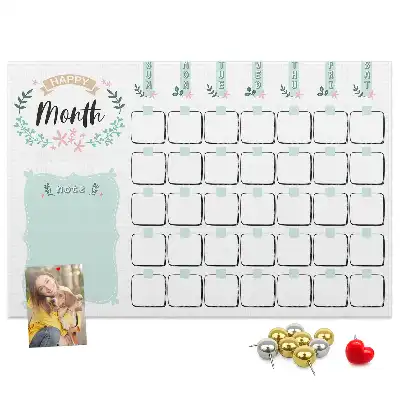 Printed Cork Monthly Planner Memo Board