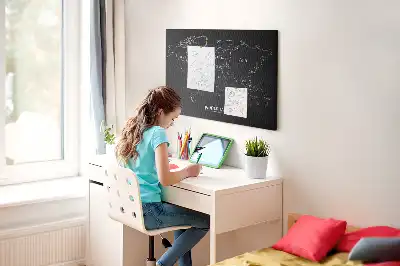 World map cork memo board