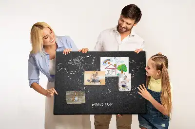 Cork memo board World map countries