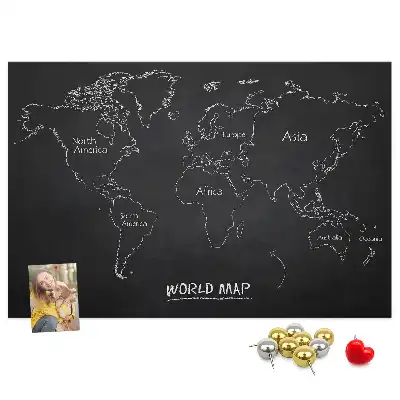 Cork memo board World map countries